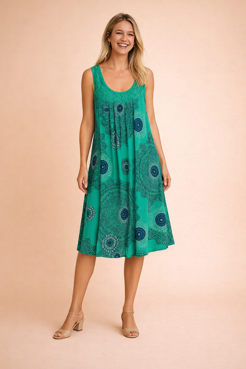 Robe midi légère pour femme à motif bohème, pour un look estival confortable