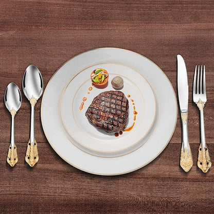 Conjunto de talheres de inspiração britânica - Elegância intemporal - Perfeito para as refeições do dia a dia
