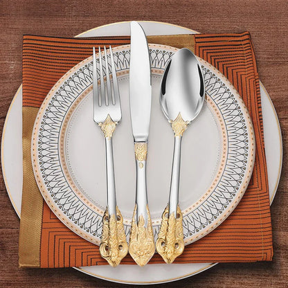 Conjunto de talheres de inspiração britânica - Elegância intemporal - Perfeito para as refeições do dia a dia