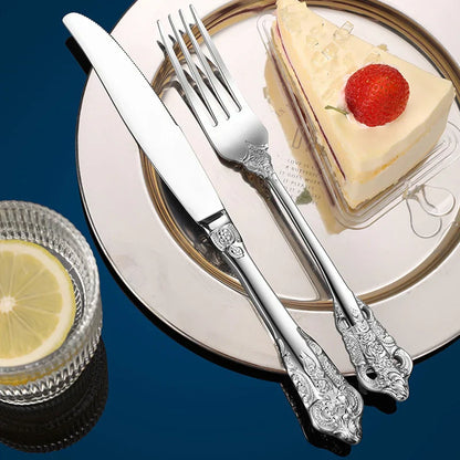 Conjunto de talheres de inspiração britânica - Elegância intemporal - Perfeito para as refeições do dia a dia