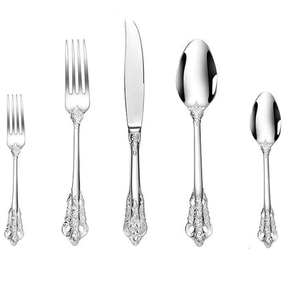Conjunto de talheres de inspiração britânica - Elegância intemporal - Perfeito para as refeições do dia a dia