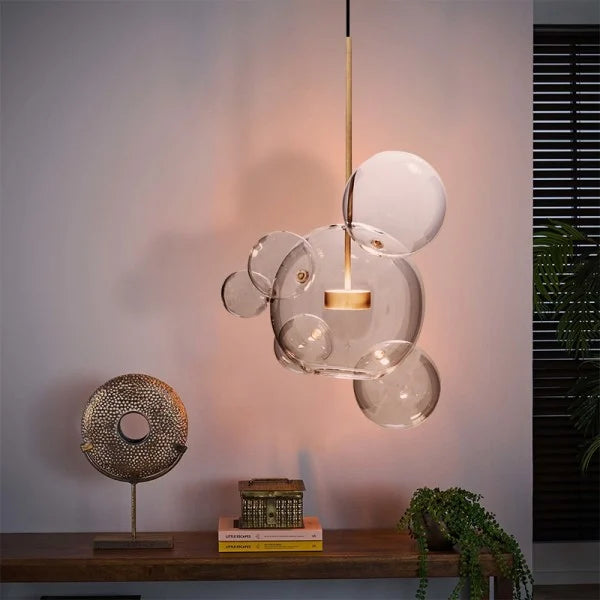Lámpara colgante Luxe LED en forma de globo, diseño moderno