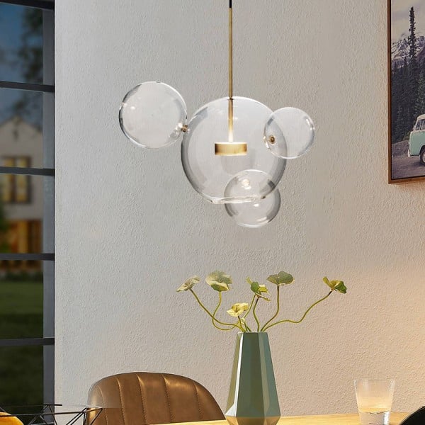 Lámpara colgante Luxe LED en forma de globo, diseño moderno