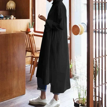 Oversized Shirt Dress for Women with Long Sleeves and Loose Fit