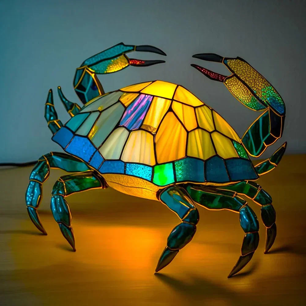 Vibrant Stained Glass Animal Lamps – Artistic Table Decoration