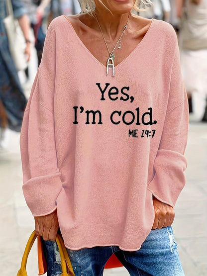Xenia – Elegant Women's Pullover with V-Neck