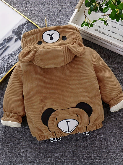 Children's Winter Corduroy Jacket with Hood - Ethan