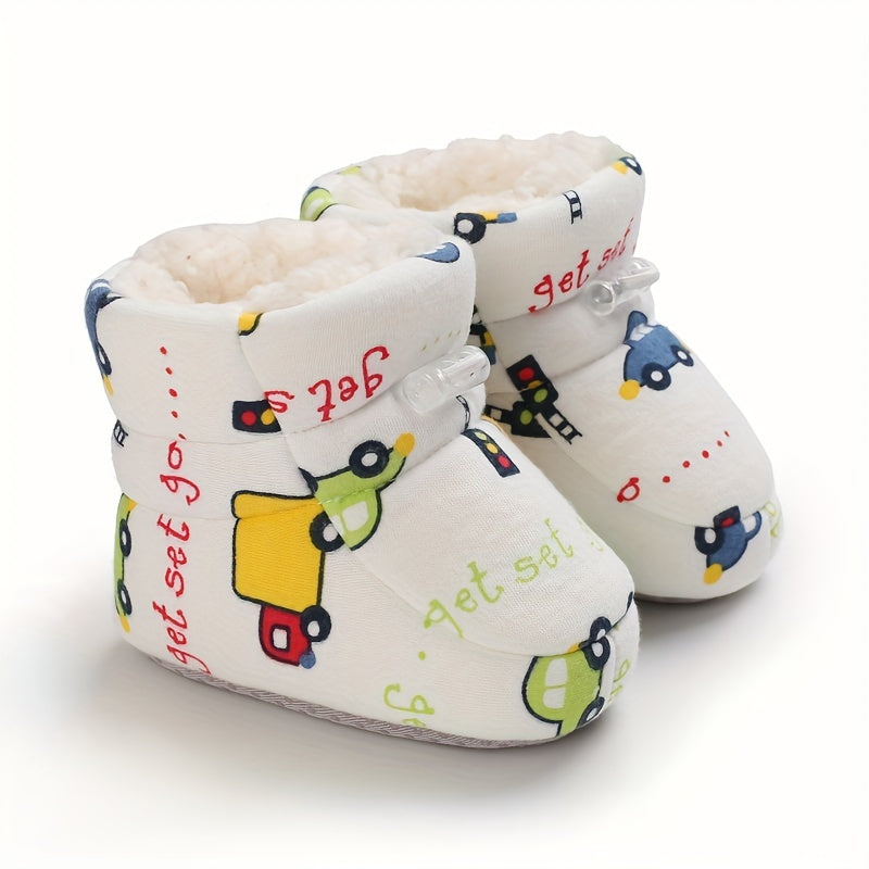 Botines de forro polar adorables y cómodos, fáciles de poner, para bebés y niñas y niños - Happie