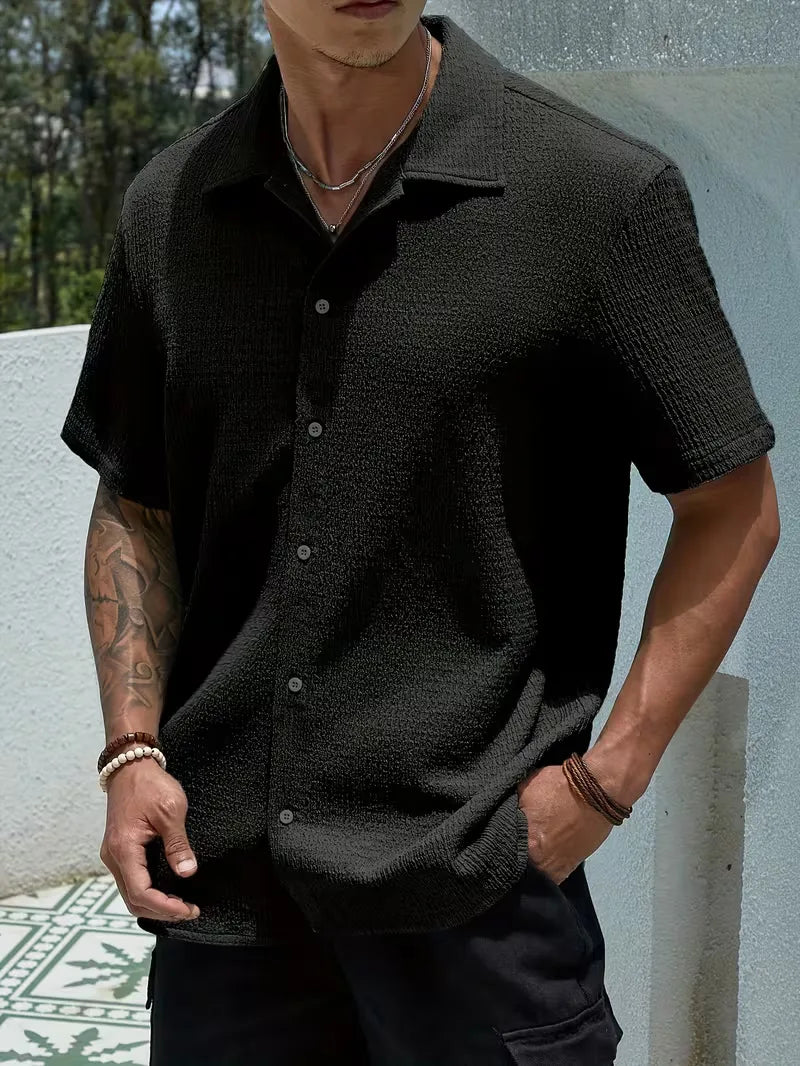 Chemise à manches courtes noire