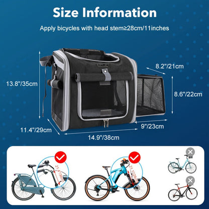 Cesta extensible para bicicleta para mascotas - Cómoda y segura para perros pequeños y gatos