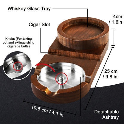 Creatieve sigarenasbak en whiskyglaasjesplateau - Het perfecte Vaderdag- of relatiegeschenk