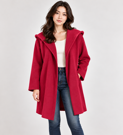 Manteau classique en laine pour femme avec col châle et poches passepoilées