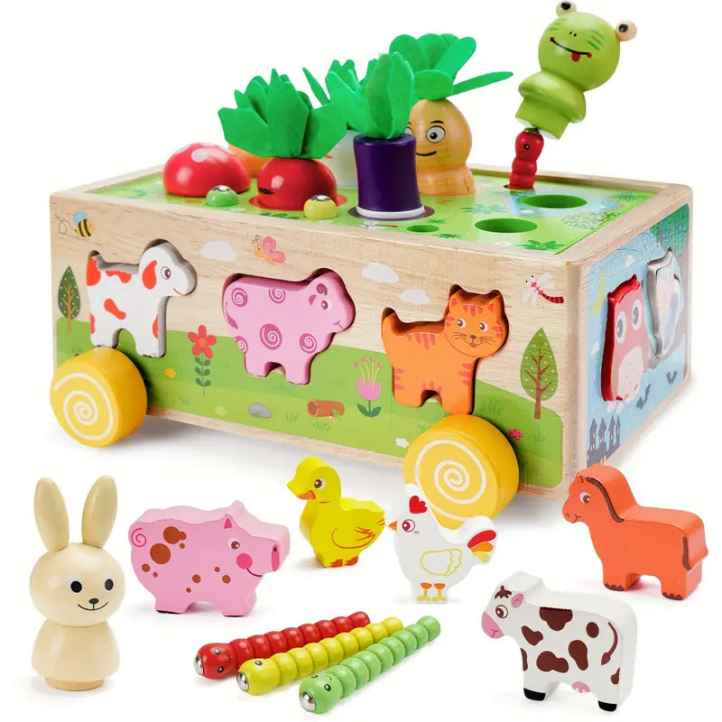 Multifunctional Wooden Toy Cube - Educational Play Fun