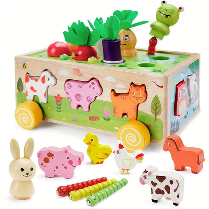 Multifunctional Wooden Toy Cube - Educational Play Fun