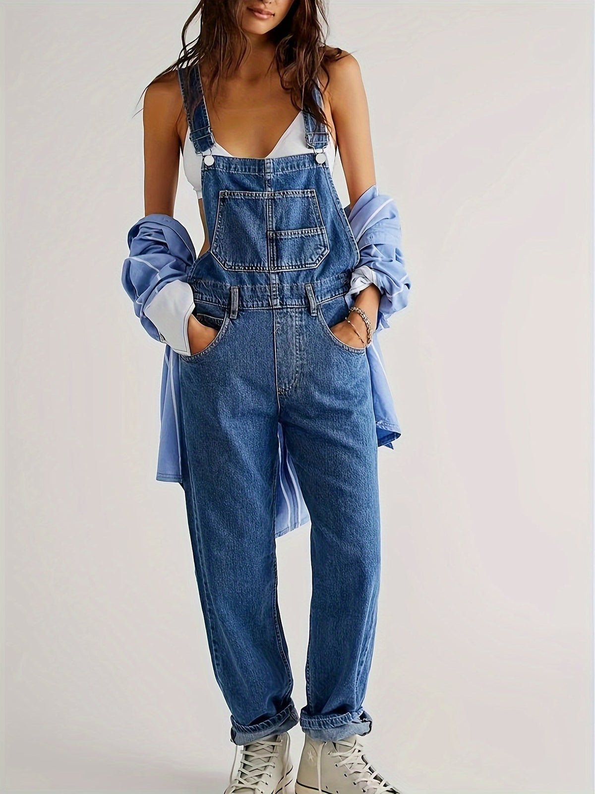 Trendy Denim Ladies Jumpsuit – Casual and Stylish for Spring, Summer and Autumn