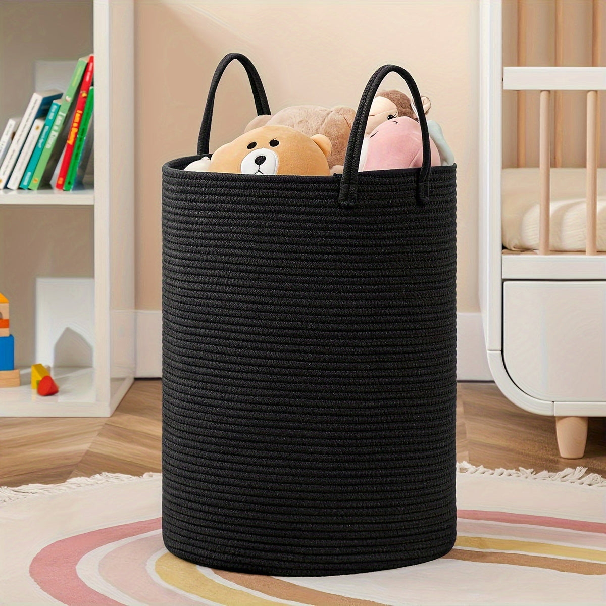 Stylish Two-Tone Laundry Basket - Space for More, Handy and Durable