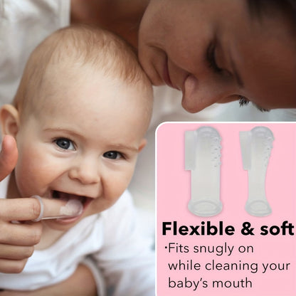 Brosse à dents pour doigt de bébé en silicone souple, pour l’hygiène bucco-dentaire et les poussées dentaires