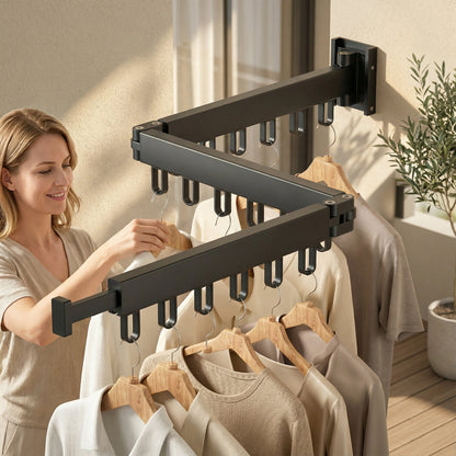 Extendable Wall Drying Rack for Clothes with Space-Saving and Sturdy Design