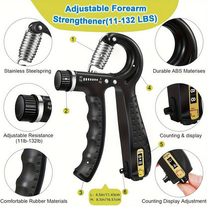 Set d’entraîneurs de main PowerGrip - 5-en-1 pour renforcer les mains et les avant-bras