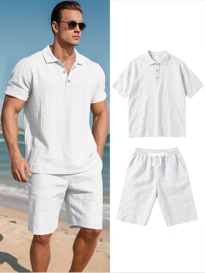 Leinen-Polohemd und Shorts für Herren – Bequem und lässig an warmen Tagen