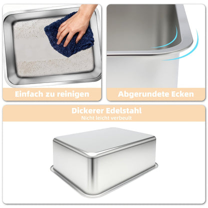 Extra Large Stainless Steel Cat Litter Tray with Low Entry – Durable and Hygienic Design