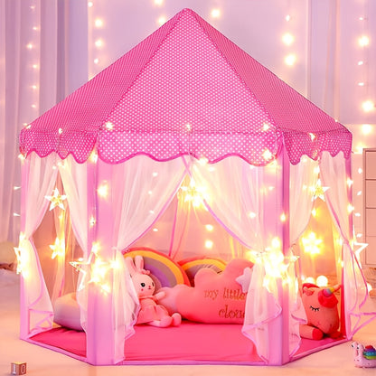 Tenda da gioco da principessa con luci a forma di stella – Perfetta per giocare in casa o all’aperto