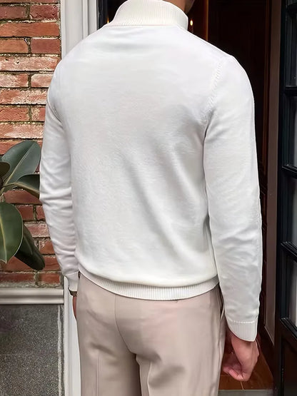 Pull à col avec demi-fermeture éclair