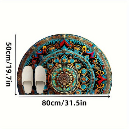 Tappeto mandala semicircolare – Stile bohémien e comfort antiscivolo