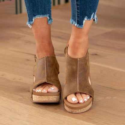 Orthopaedic Leather Ladies' Sandals with Extra Support