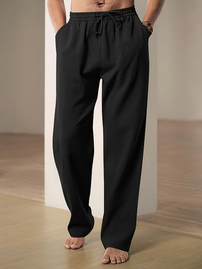 Relaxed Fit Drawstring Trousers for Men