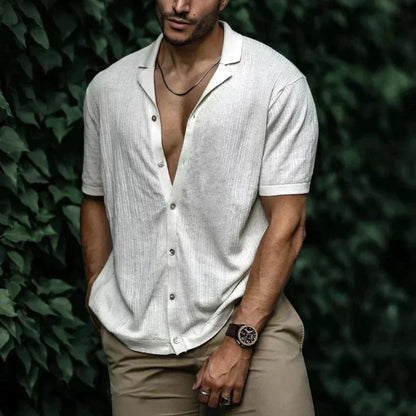 Men's Linen Summer Shirt with Button Closure