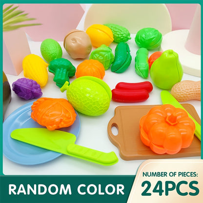 Juego educativo para cortar alimentos, frutas y verduras – Ideal para el aprendizaje temprano y los juegos de roles