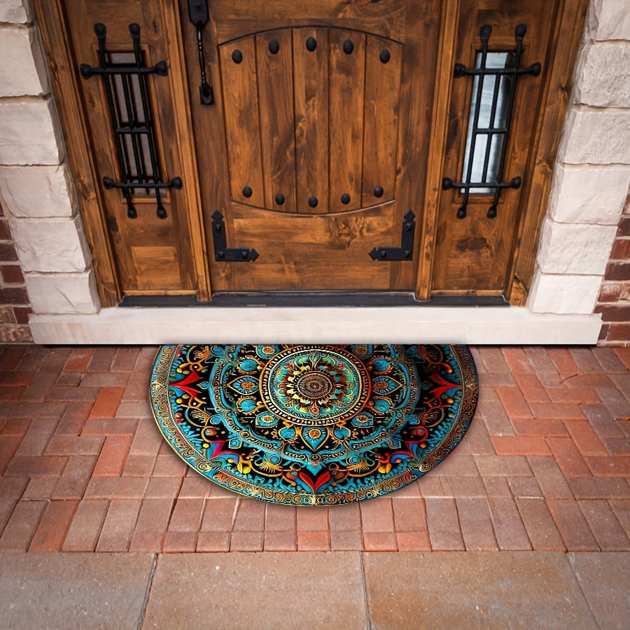 Tappeto mandala semicircolare – Stile bohémien e comfort antiscivolo