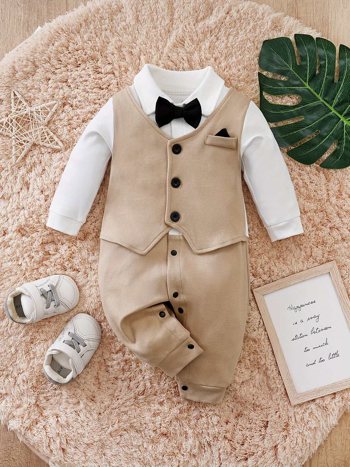 Tutina da gentiluomo Oliver - Elegante completo per neonati con papillon