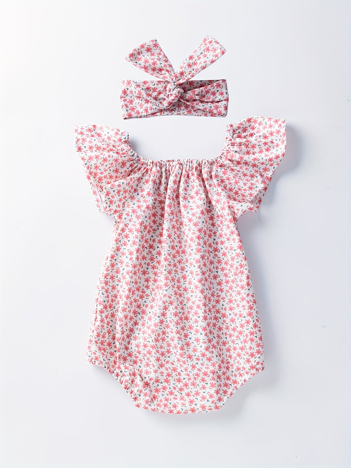 Baby romper with floral pattern – Soft cotton and comfortable