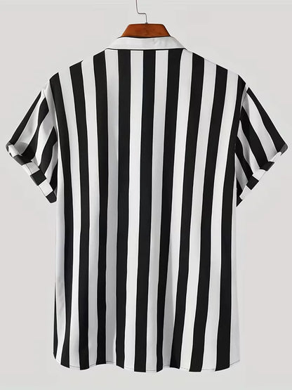Chemise à manches courtes à rayures verticales