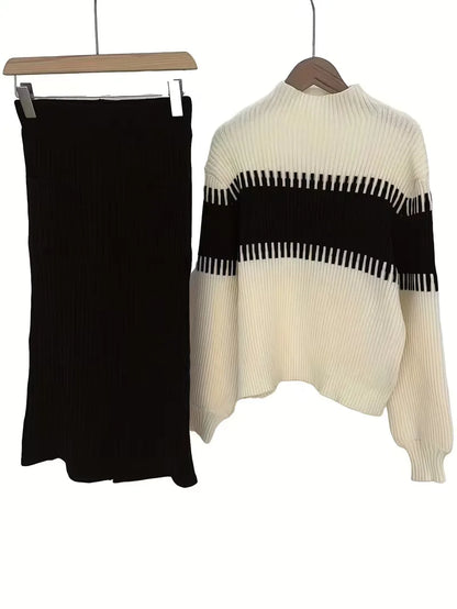Ensemble deux pièces avec texture côtelée