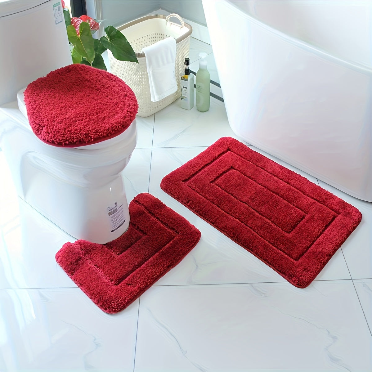 Juego de 3 alfombrillas de baño de microfibra ultrafina – De secado rápido y absorbentes
