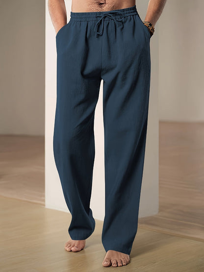 Relaxed Fit Drawstring Trousers for Men