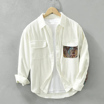 Vintage-Herren-Langarmhemd