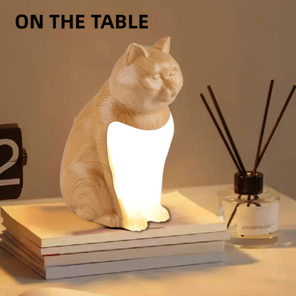 Luz nocturna decorativa para gatos con control táctil e intensidad regulable