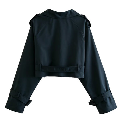 Stylish Ladies Short Trench Coat for Casual Look
