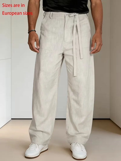 Pantalon avec ceinture à nouer