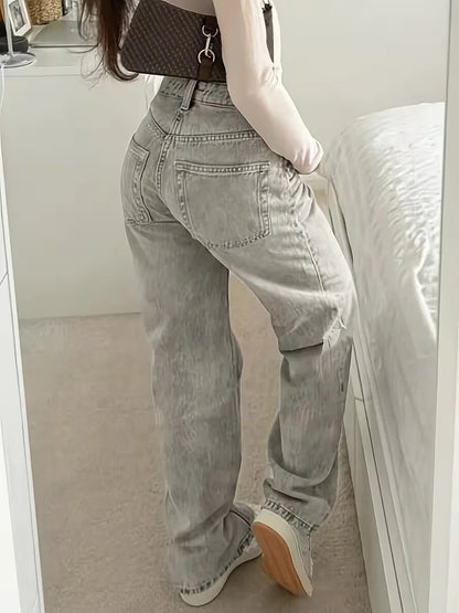 Jean droit taille mi-haute