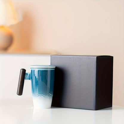 Handmade Ceramic Tea Mug with Strainer – Authentic Design and Practical Use