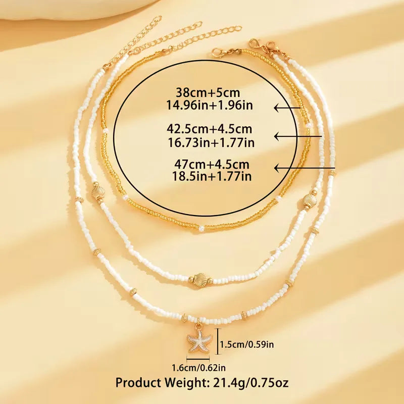 Collier Coquillage et Étoile