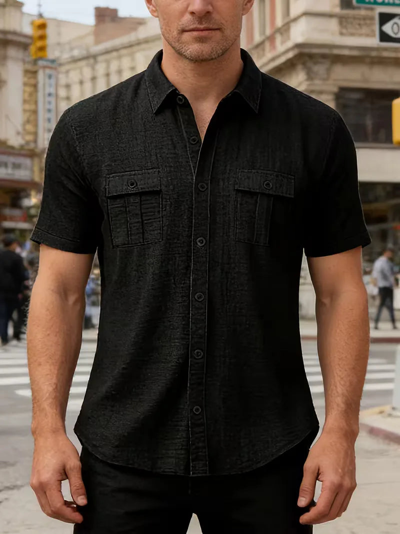 Chemise à manches courtes avec poches poitrine