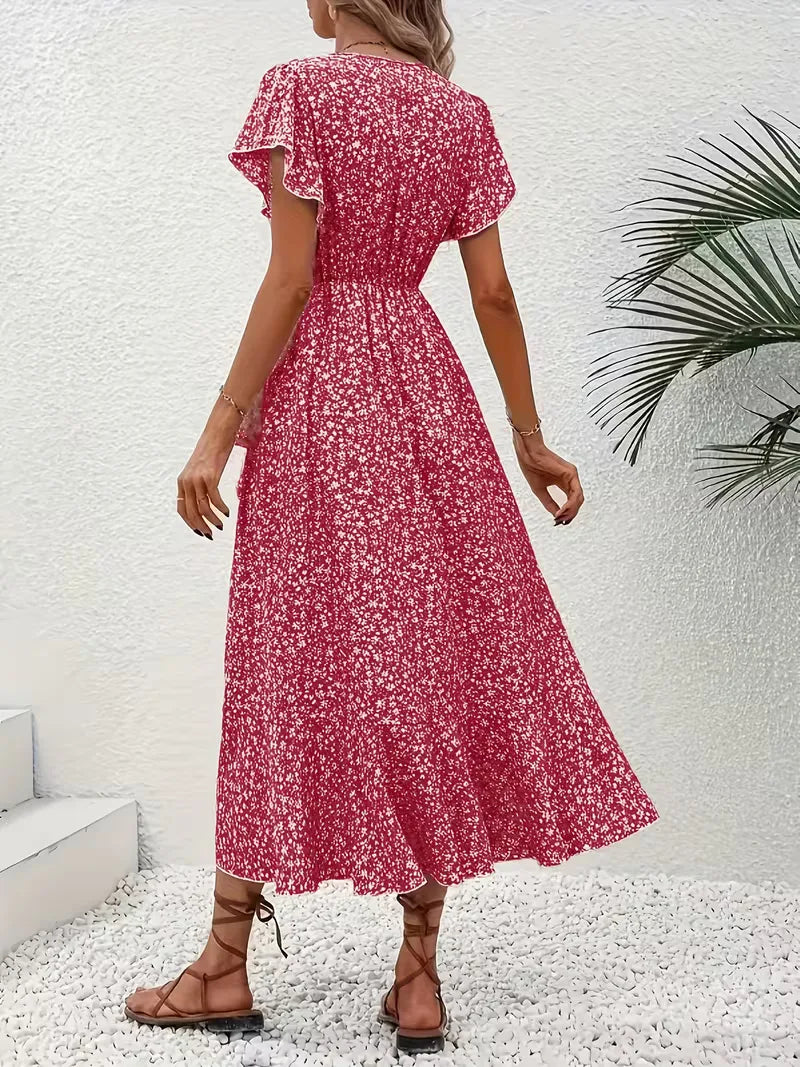 Robe portefeuille à fleurs