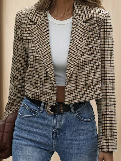 Blazer à carreaux avec manches longues