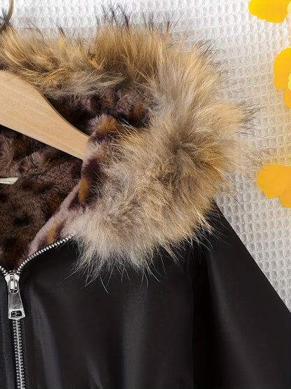 Children's winter coat with hood and fleece lining - Mitchel